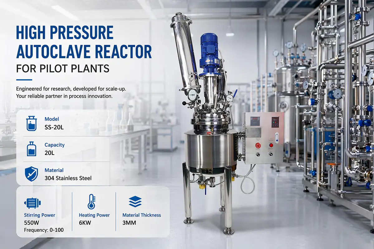 High Pressure Autoclave Reactor Supplier for Pilot Plants