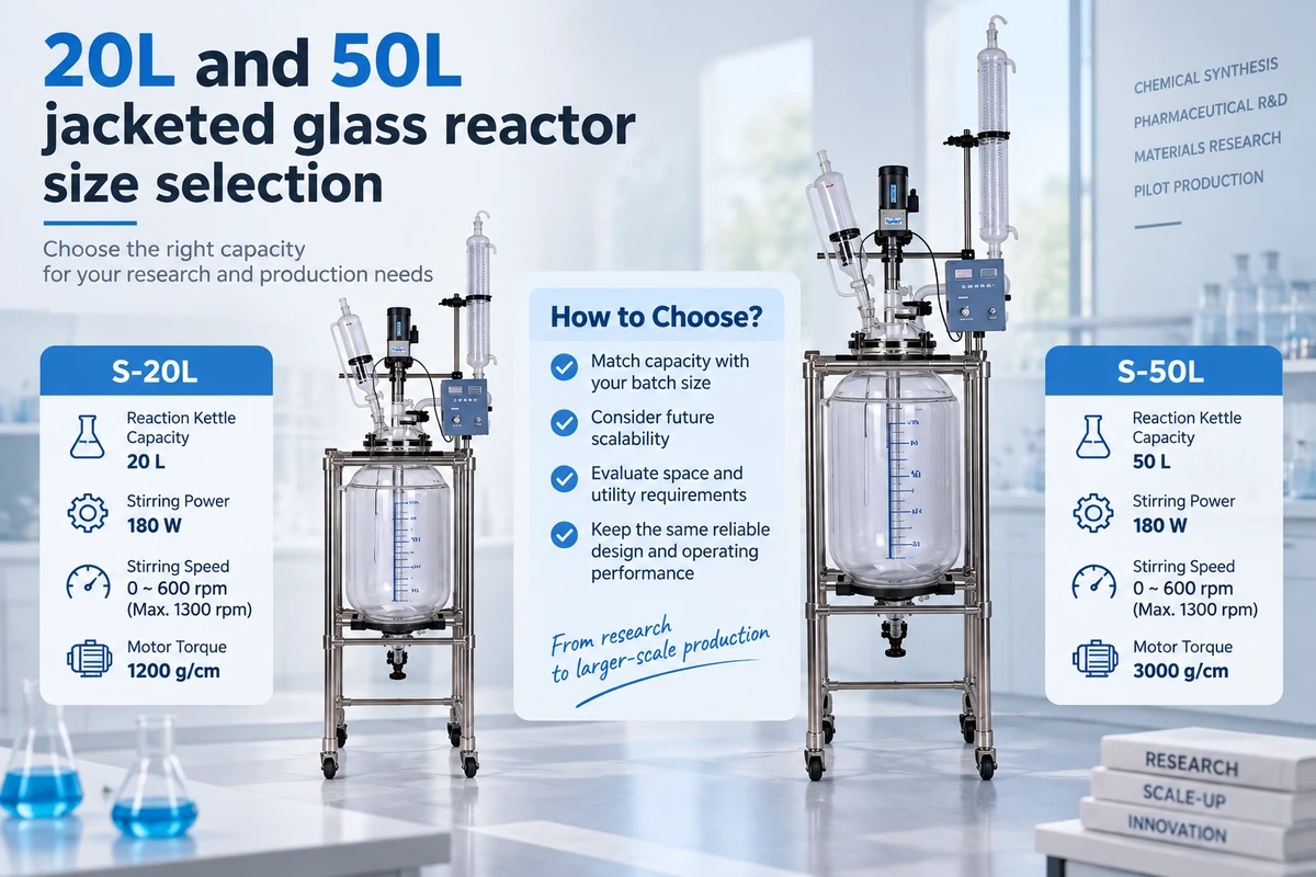 20L and 50L jacketed glass reactor size selection