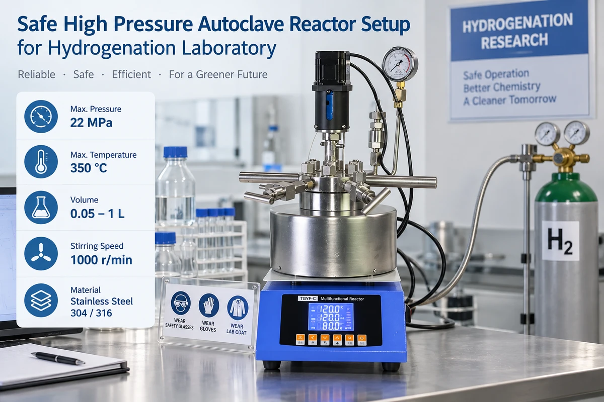 safe high pressure autoclave reactor setup for hydrogenation laboratory