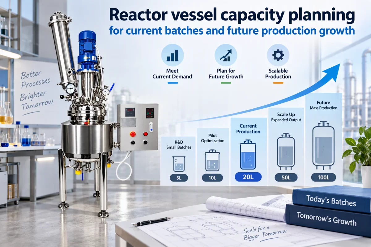 Reactor vessel capacity planning for current batches and future production growth